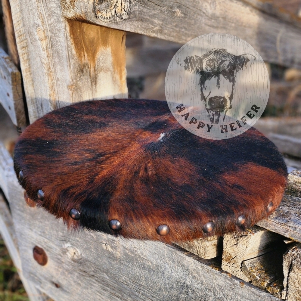 Genuine Cowhide Lazy Susan NWOT